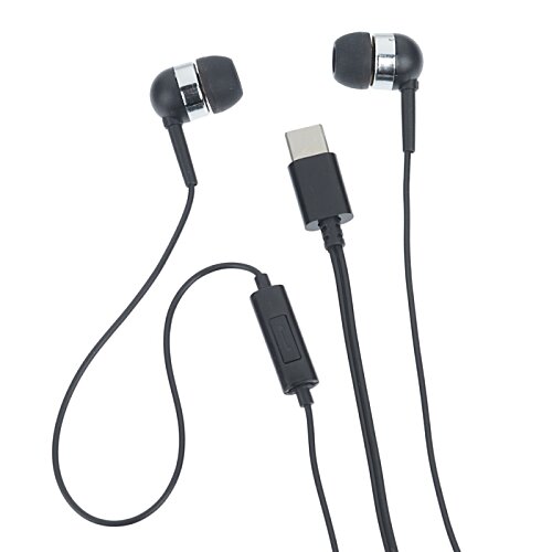Additional Image 3 - a pair of black earbuds