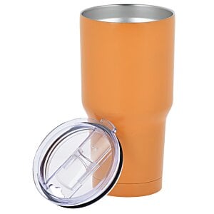Additional Image 2 - an orange tumbler with a lid