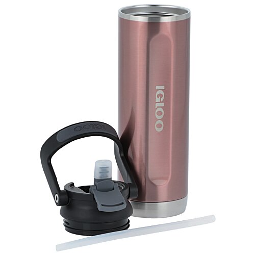 Additional Image 4 - a pink and silver water bottle