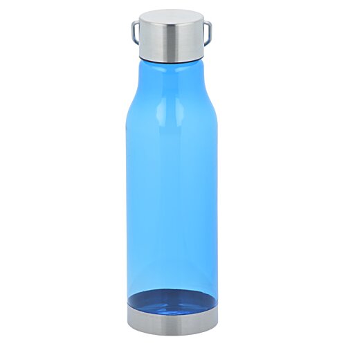 Additional Image 1 - a blue water bottle with silver cap