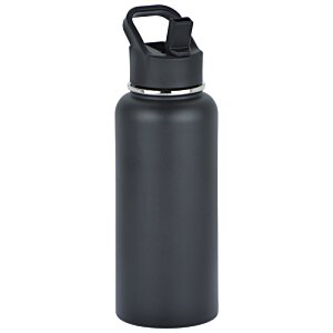Additional Image 3 - a black water bottle with a black lid