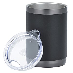 Additional Image 2 - a black and silver cup with a clear lid