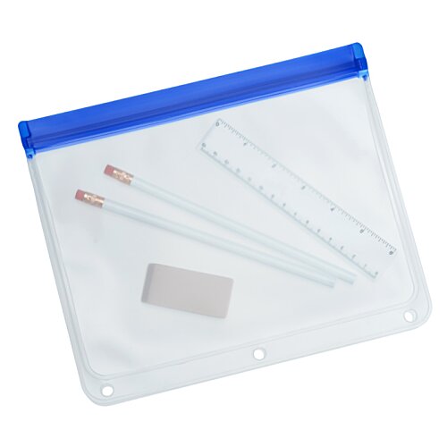 Additional Image 1 - a clear plastic bag with blue trim