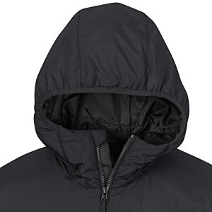 Additional Image 2 - a black hooded jacket with a white background