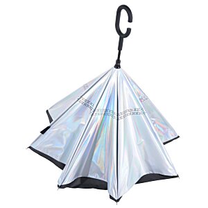 Additional Image 1 - a white umbrella with a black handle