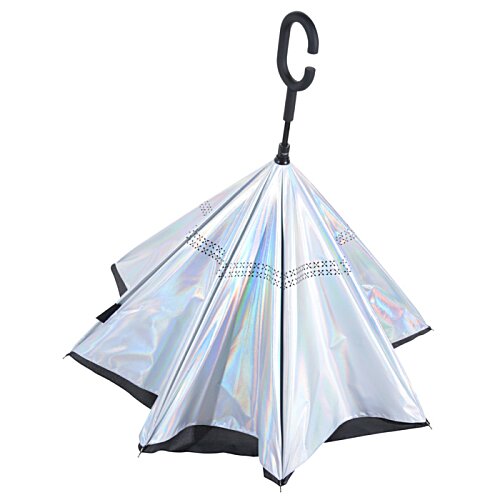 Additional Image 1 - a white umbrella with a black handle