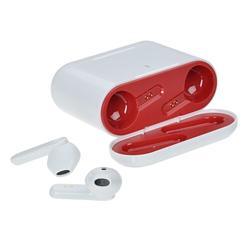 Additional Image 3 - a white and red earbuds