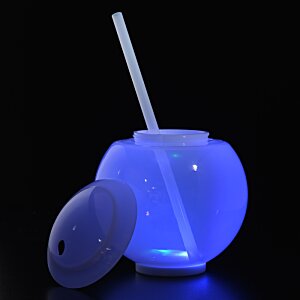 Additional Image 5 - a blue light in a round container with a straw