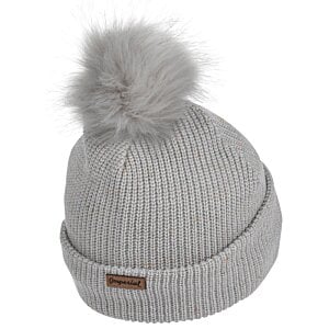 Additional Image 1 - a grey knit hat with a pom