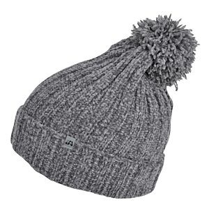 Additional Image 1 - a grey knit hat with a pom