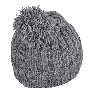 Additional Image 2 - a grey knitted hat with a pom