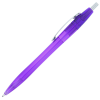 a purple pen on a white background