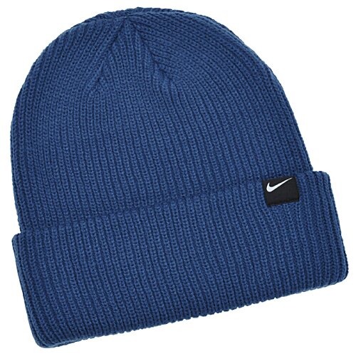 Additional Image 2 - a blue beanie with a black logo
