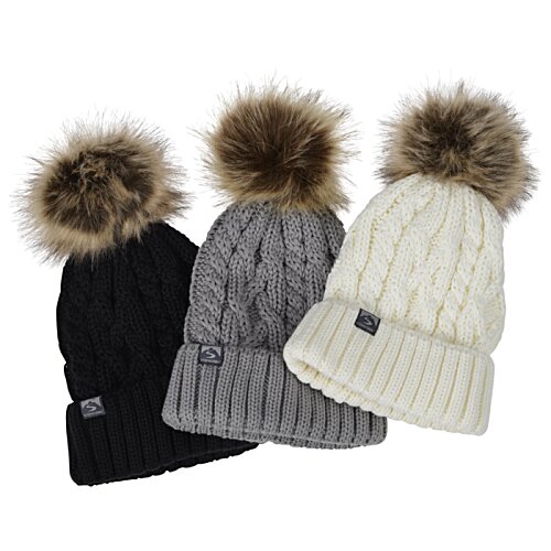 Additional Image 2 - a group of hats with fur pompoms