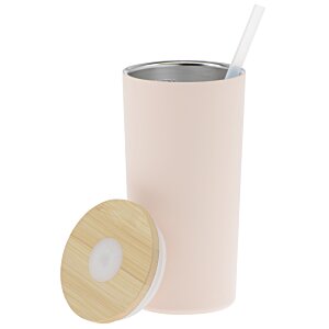 Additional Image 1 - a white cup with a straw and a cd