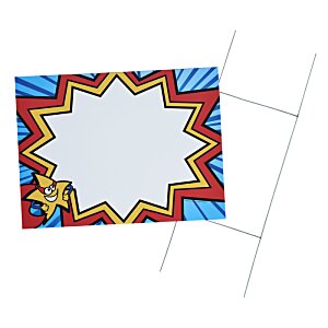 Additional Image 1 - a white rectangular object with a red and blue border