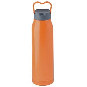 Additional Image 2 - an orange water bottle with a grey lid