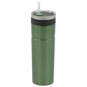 Additional Image 1 - a green and black tumbler with a straw