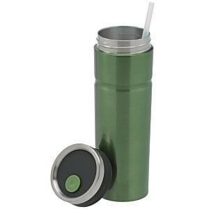 Additional Image 2 - a green tumbler with a straw