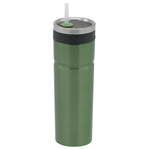 Additional Image 1 - a green and black tumbler with a straw