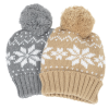 View Image 3 of 3 of Snowflake Knit Pom Beanie
