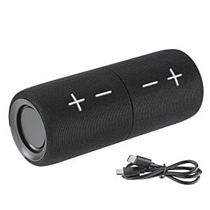Additional Image 2 - a black speaker with white buttons and a cord