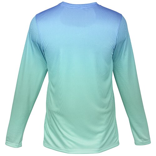 Additional Image 1 - a long sleeved shirt with a gradient of blue and green