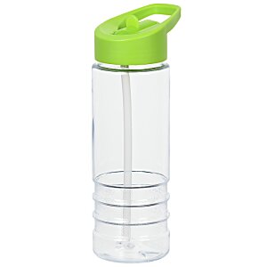 Additional Image 1 - a clear plastic water bottle with a green lid