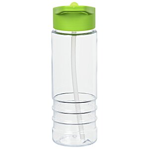Additional Image 2 - a clear plastic water bottle with a green lid