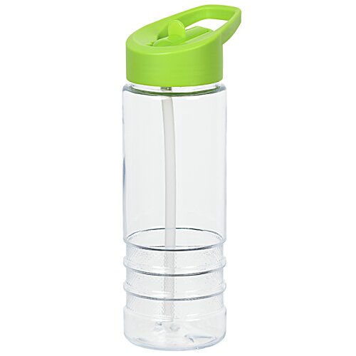 Additional Image 1 - a clear plastic water bottle with a green lid