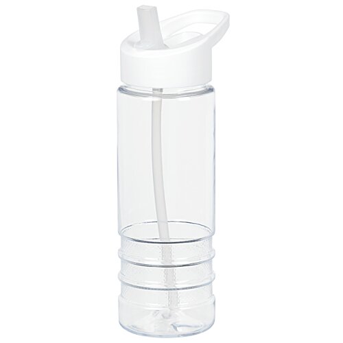 Additional Image 3 - a clear plastic water bottle with a straw