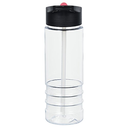 Additional Image 3 - a clear plastic water bottle with a black cap