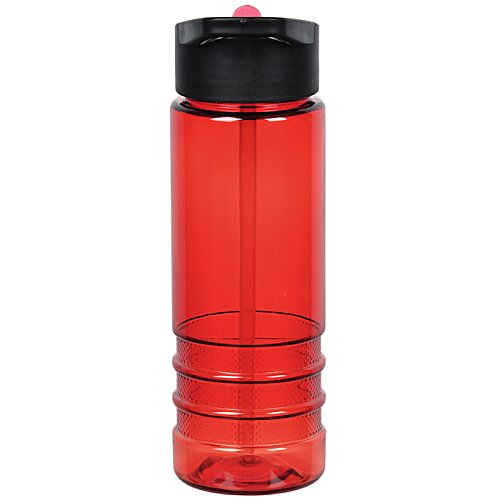 Additional Image 3 - a red water bottle with a black lid