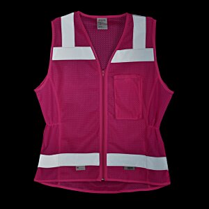 Additional Image 3 - a pink vest with white stripes