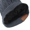 View Image 3 of 4 of Cable Knit Fuzzy Lined Beanie