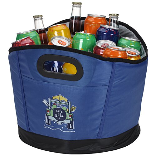 Additional Image 1 - a blue cooler with a group of soda bottles