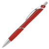 a red pen with silver cap