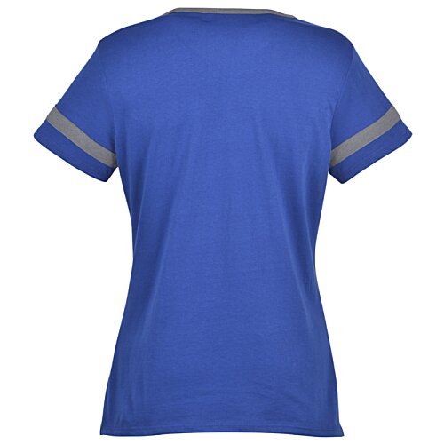 Additional Image 1 - a blue shirt with grey trim