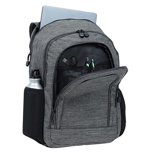 Additional Image 1 - a grey backpack with a camera inside
