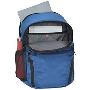 Additional Image 2 - a blue backpack with a black zipper