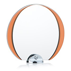 Additional Image 2 - a white and orange circle with a silver base