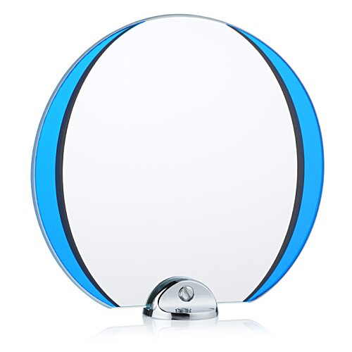 Additional Image 2 - a white and blue circle with a silver base