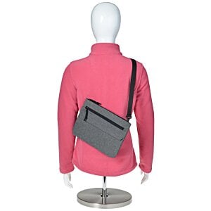 Additional Image 6 - a mannequin wearing a pink jacket with a black bag on it