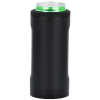 a black cylinder with green caps