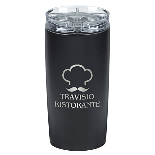 Additional Image 3 - a black beverage container with a white logo