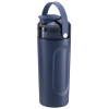 a blue water bottle with a handle