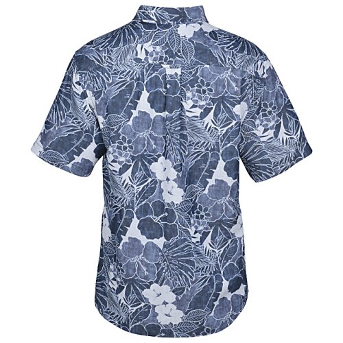 Additional Image 1 - a back view of a blue shirt