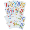 a group of cards with numbers