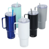 a group of cups with straws