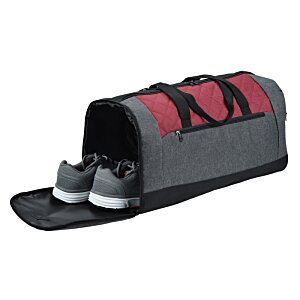 Additional Image 2 - a grey and red bag with shoes inside